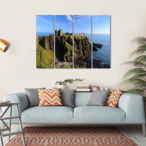 Dunnottar Castle Canvas Wall Art-4 Horizontal-Gallery Wrap-34" x 24"-Tiaracle