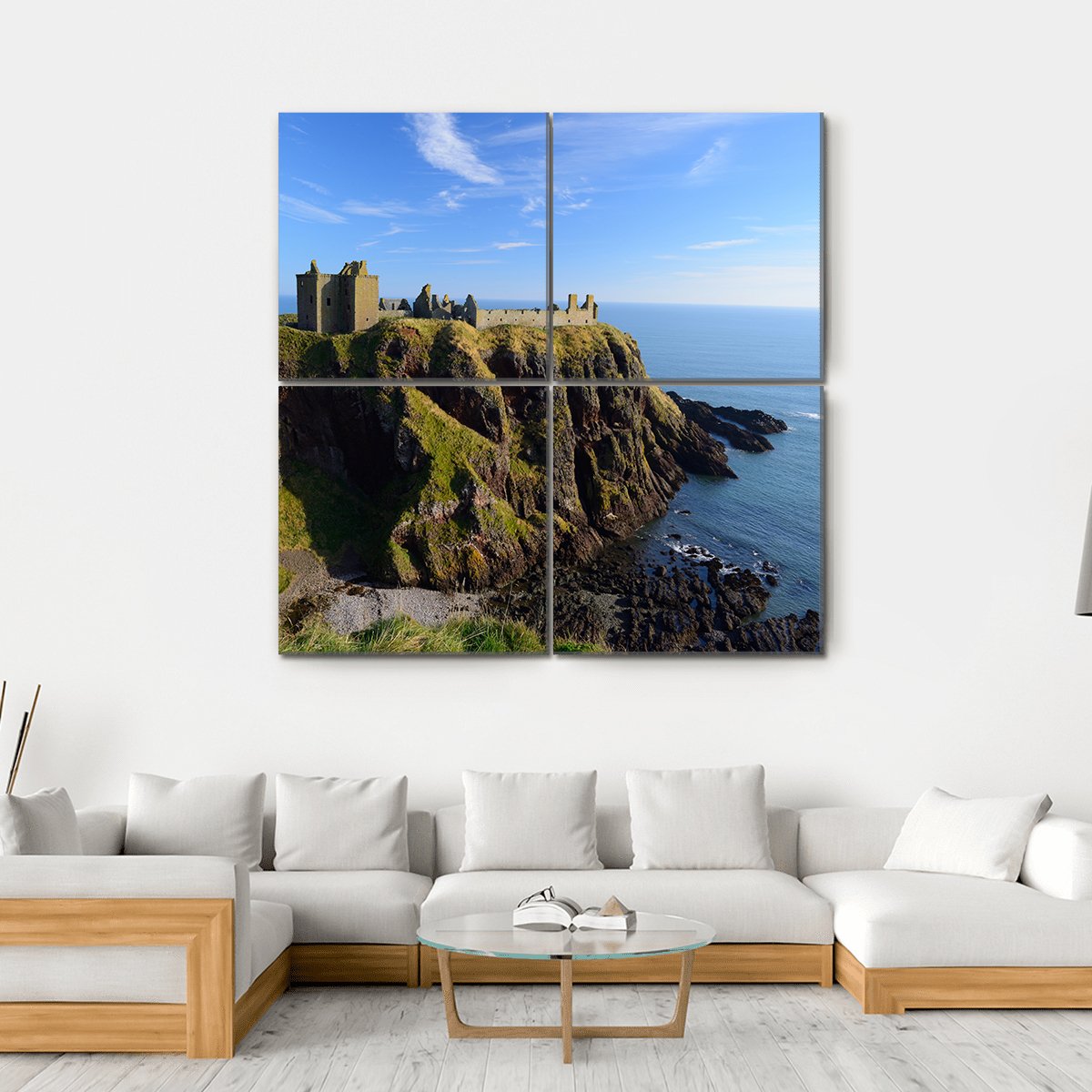 Dunnottar Castle Canvas Wall Art-4 Square-Gallery Wrap-17" x 17"-Tiaracle