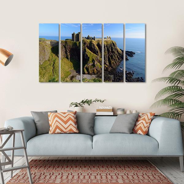 Dunnottar Castle Canvas Wall Art-5 Horizontal-Gallery Wrap-22" x 12"-Tiaracle
