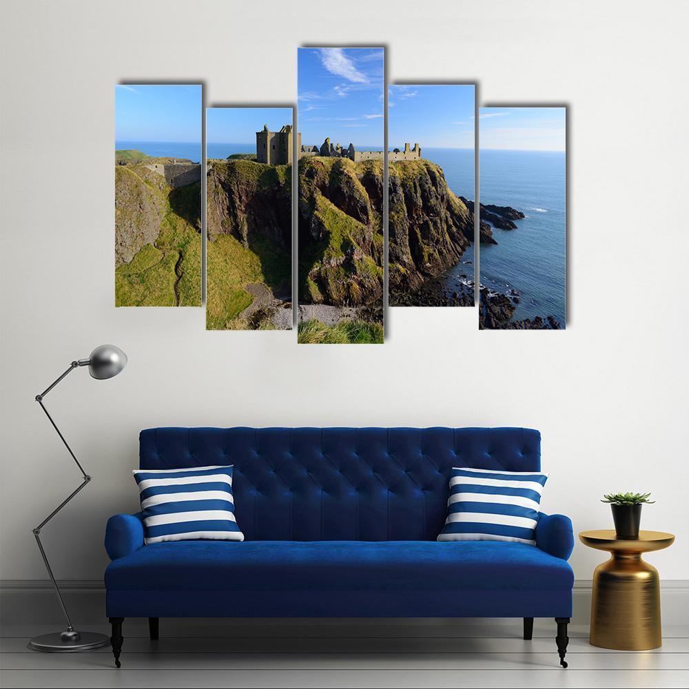 Dunnottar Castle Canvas Wall Art-5 Pop-Gallery Wrap-47" x 32"-Tiaracle
