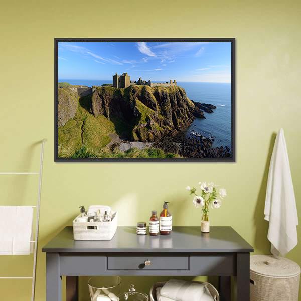 Dunnottar Castle Canvas Wall Art-3 Horizontal-Gallery Wrap-25" x 16"-Tiaracle