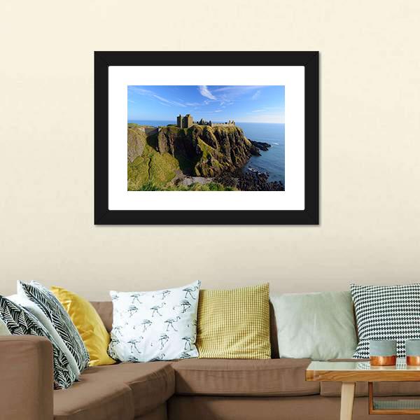 Dunnottar Castle Canvas Wall Art-1 Piece-Framed Print-20" x 16"-Tiaracle