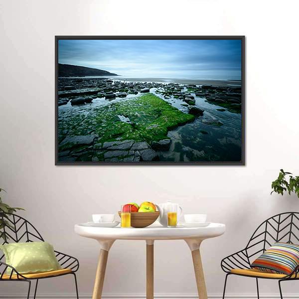Dunraven Bay Canvas Wall Art-1 Piece-Floating Frame-24" x 16"-Tiaracle