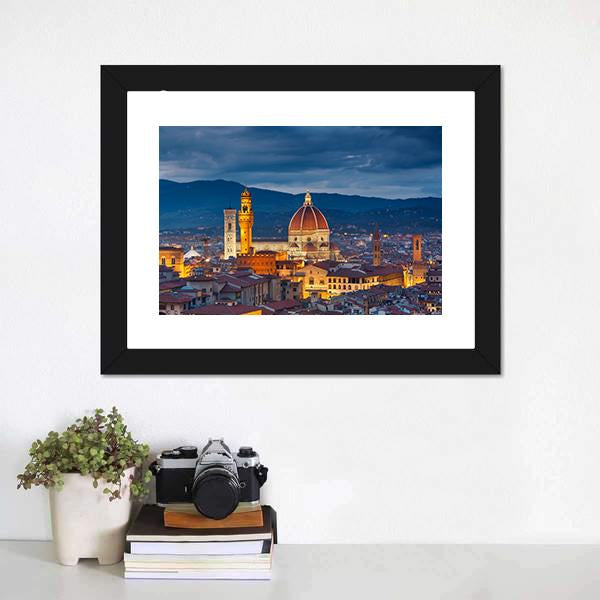 Duomo Cathedral Florence Canvas Wall Art-1 Piece-Framed Print-30" x 20"-Tiaracle