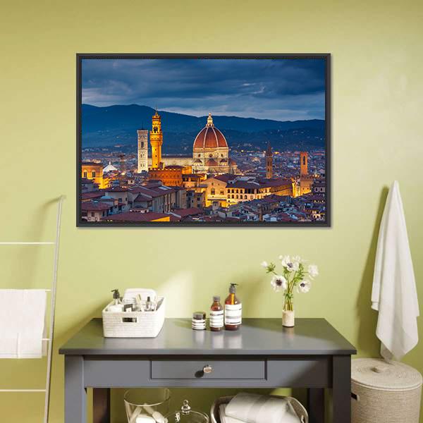 Duomo Cathedral Florence Canvas Wall Art-3 Horizontal-Gallery Wrap-25" x 16"-Tiaracle