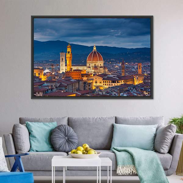 Duomo Cathedral Florence Canvas Wall Art-3 Horizontal-Gallery Wrap-25" x 16"-Tiaracle
