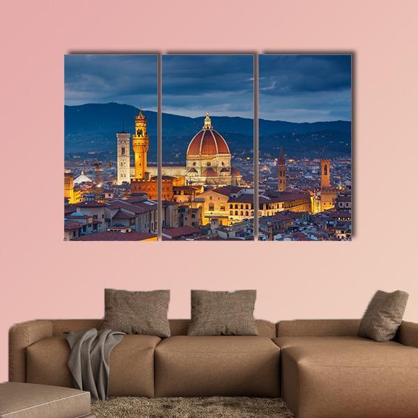 Duomo Cathedral Florence Canvas Wall Art-3 Horizontal-Gallery Wrap-37" x 24"-Tiaracle