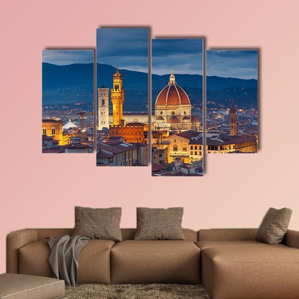 Duomo Cathedral Florence Canvas Wall Art-4 Pop-Gallery Wrap-50&quot; x 32&quot;-Tiaracle