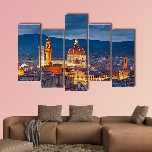 Duomo Cathedral Florence Canvas Wall Art-5 Pop-Gallery Wrap-47&quot; x 32&quot;-Tiaracle