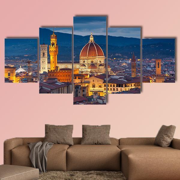 Duomo Cathedral Florence Canvas Wall Art-5 Pop-Gallery Wrap-47" x 32"-Tiaracle