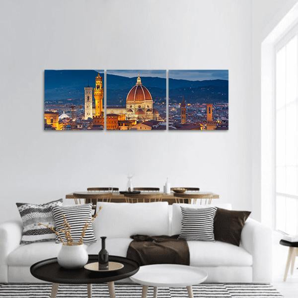 Duomo Cathedral Florence Panoramic Canvas Wall Art-3 Piece-25" x 08"-Tiaracle