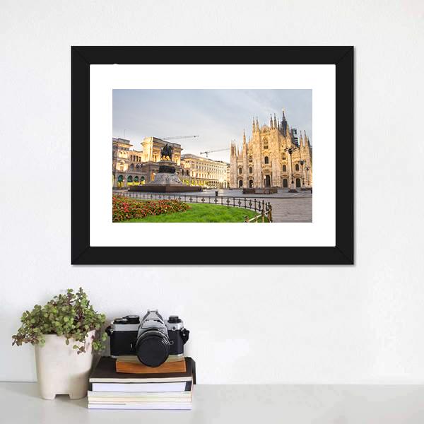 Duomo Cathedral Italy Canvas Wall Art-5 Horizontal-Gallery Wrap-22" x 12"-Tiaracle