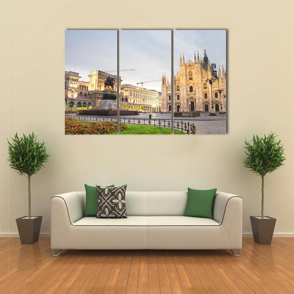 Duomo Cathedral Italy Canvas Wall Art-3 Horizontal-Gallery Wrap-37" x 24"-Tiaracle