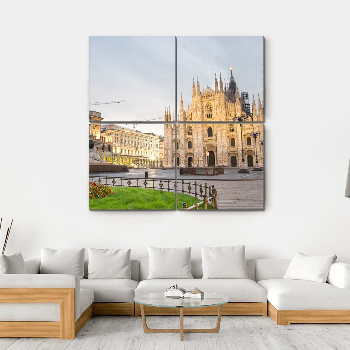 Duomo Cathedral Italy Canvas Wall Art-4 Square-Gallery Wrap-17" x 17"-Tiaracle