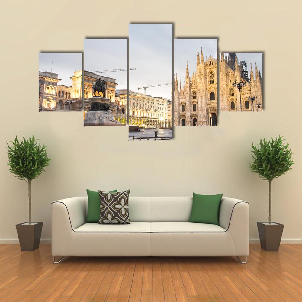 Duomo Cathedral Italy Canvas Wall Art-5 Star-Gallery Wrap-62" x 32"-Tiaracle