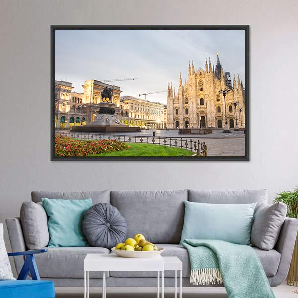 Duomo Cathedral Italy Canvas Wall Art-3 Horizontal-Gallery Wrap-25" x 16"-Tiaracle