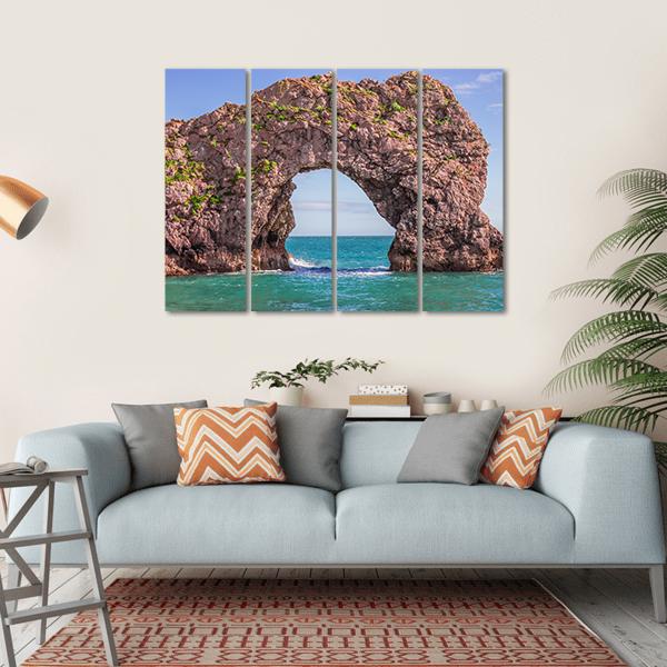 Durdle Door Arch Canvas Wall Art-4 Horizontal-Gallery Wrap-34" x 24"-Tiaracle