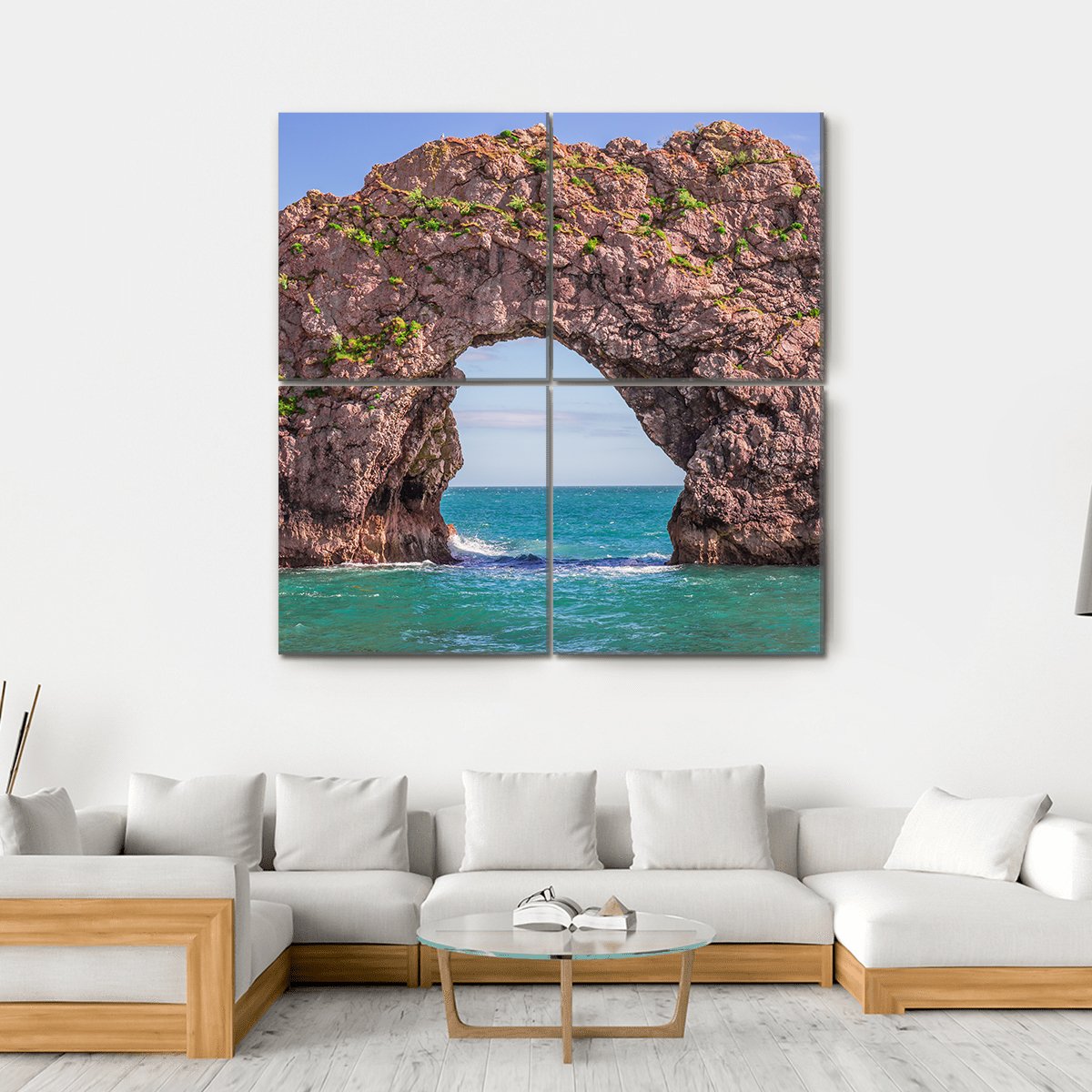 Durdle Door Arch Canvas Wall Art-4 Square-Gallery Wrap-17" x 17"-Tiaracle