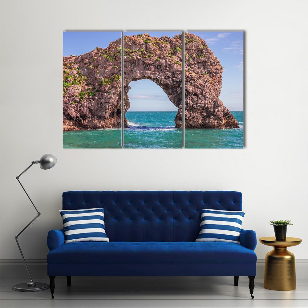 Durdle Door Arch Canvas Wall Art-3 Horizontal-Gallery Wrap-37" x 24"-Tiaracle