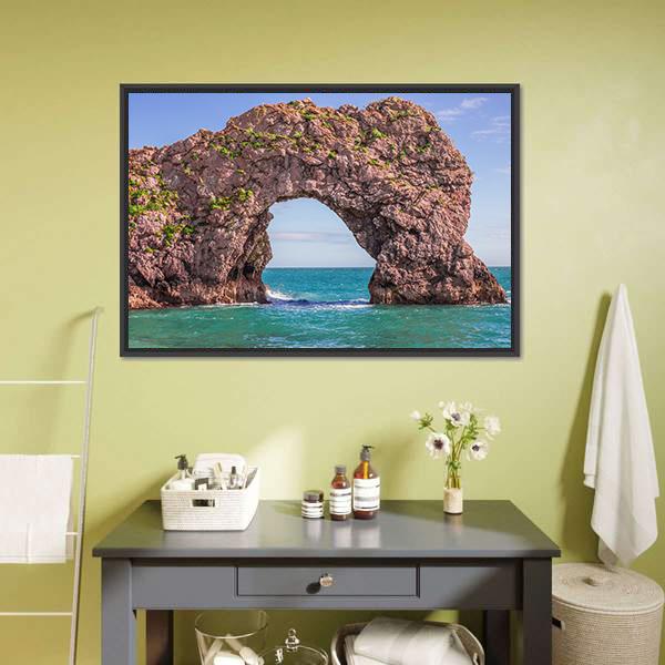 Durdle Door Arch Canvas Wall Art-3 Horizontal-Gallery Wrap-25" x 16"-Tiaracle