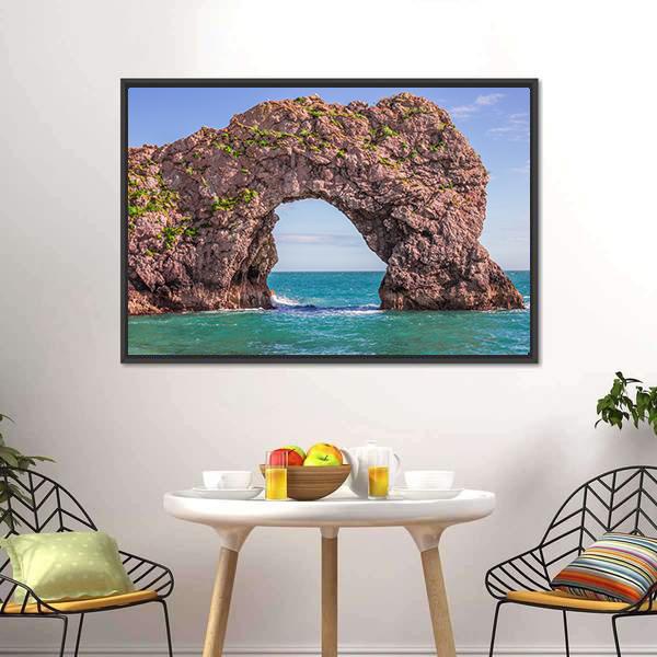 Durdle Door Arch Canvas Wall Art-1 Piece-Floating Frame-24" x 16"-Tiaracle