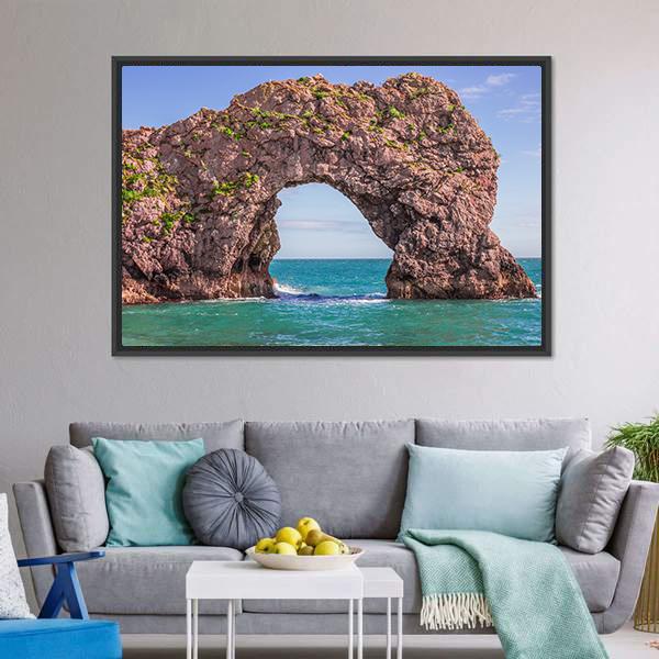 Durdle Door Arch Canvas Wall Art-3 Horizontal-Gallery Wrap-25" x 16"-Tiaracle