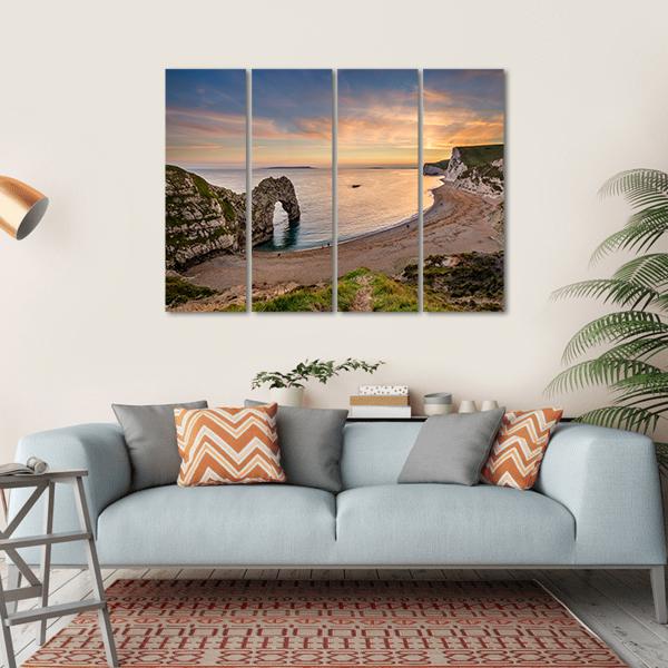 Durdle Door Canvas Wall Art-4 Horizontal-Gallery Wrap-34" x 24"-Tiaracle