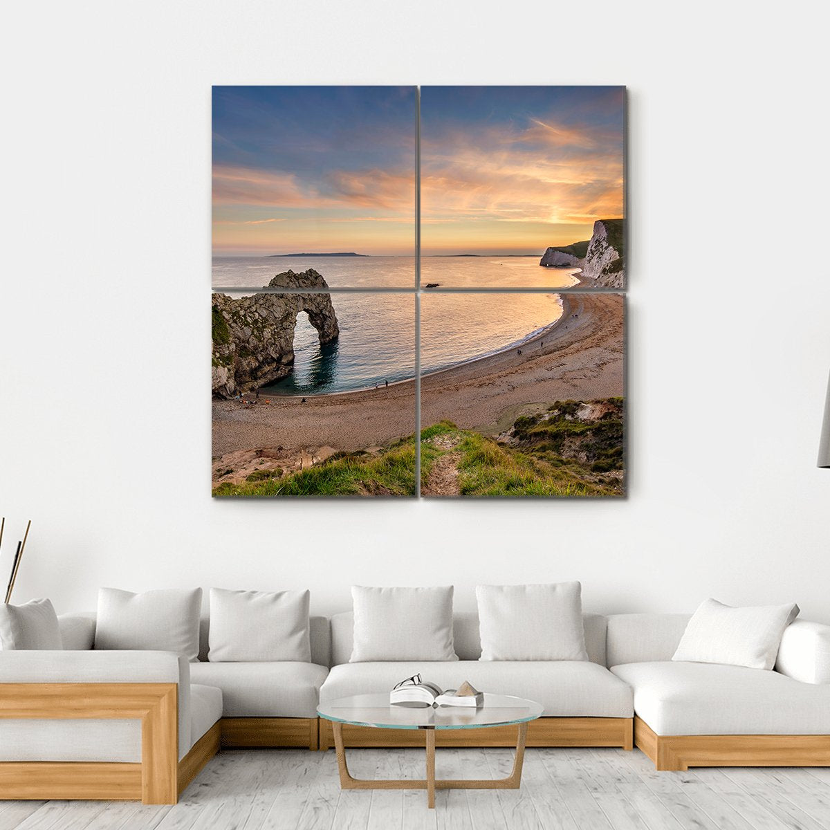 Durdle Door Canvas Wall Art-4 Square-Gallery Wrap-17" x 17"-Tiaracle