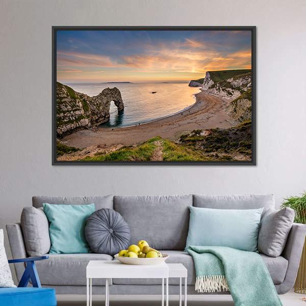 Durdle Door Canvas Wall Art-3 Horizontal-Gallery Wrap-25" x 16"-Tiaracle