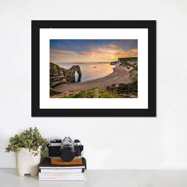 Durdle Door Canvas Wall Art-1 Piece-Framed Print-20" x 16"-Tiaracle