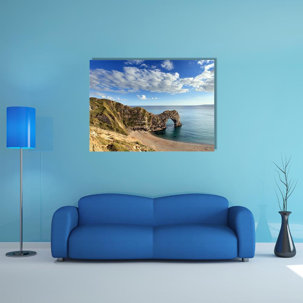 Durdle Door England Canvas Wall Art-4 Horizontal-Gallery Wrap-34" x 24"-Tiaracle