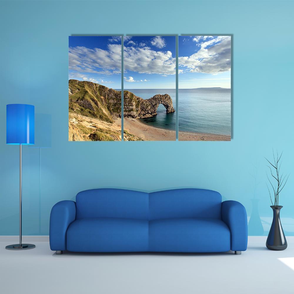 Durdle Door England Canvas Wall Art-3 Horizontal-Gallery Wrap-37" x 24"-Tiaracle