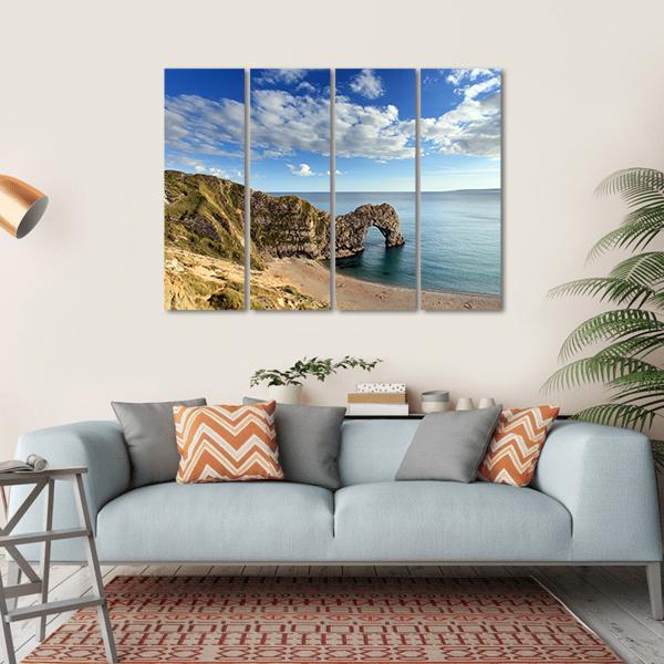 Durdle Door England Canvas Wall Art-4 Horizontal-Gallery Wrap-34" x 24"-Tiaracle