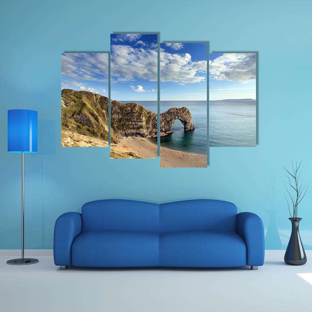 Durdle Door England Canvas Wall Art-4 Pop-Gallery Wrap-50" x 32"-Tiaracle