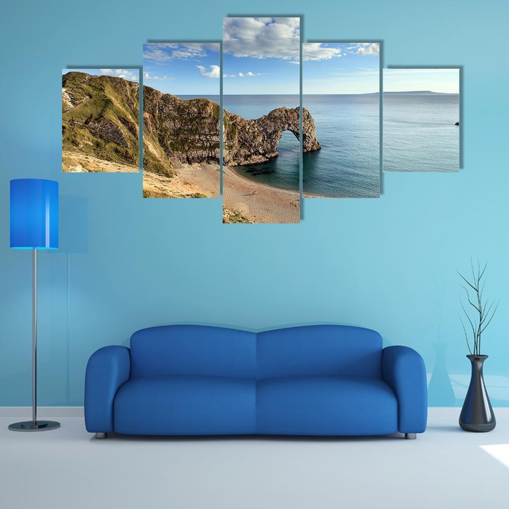 Durdle Door England Canvas Wall Art-5 Star-Gallery Wrap-62" x 32"-Tiaracle