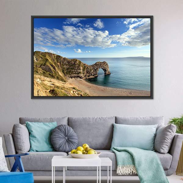Durdle Door England Panoramic Canvas Wall Art-1 Piece-36" x 12"-Tiaracle