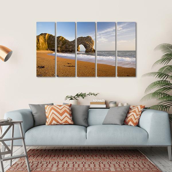 Durdle Door Natural Rock Arch In Dorset England Canvas Wall Art-5 Horizontal-Gallery Wrap-22" x 12"-Tiaracle