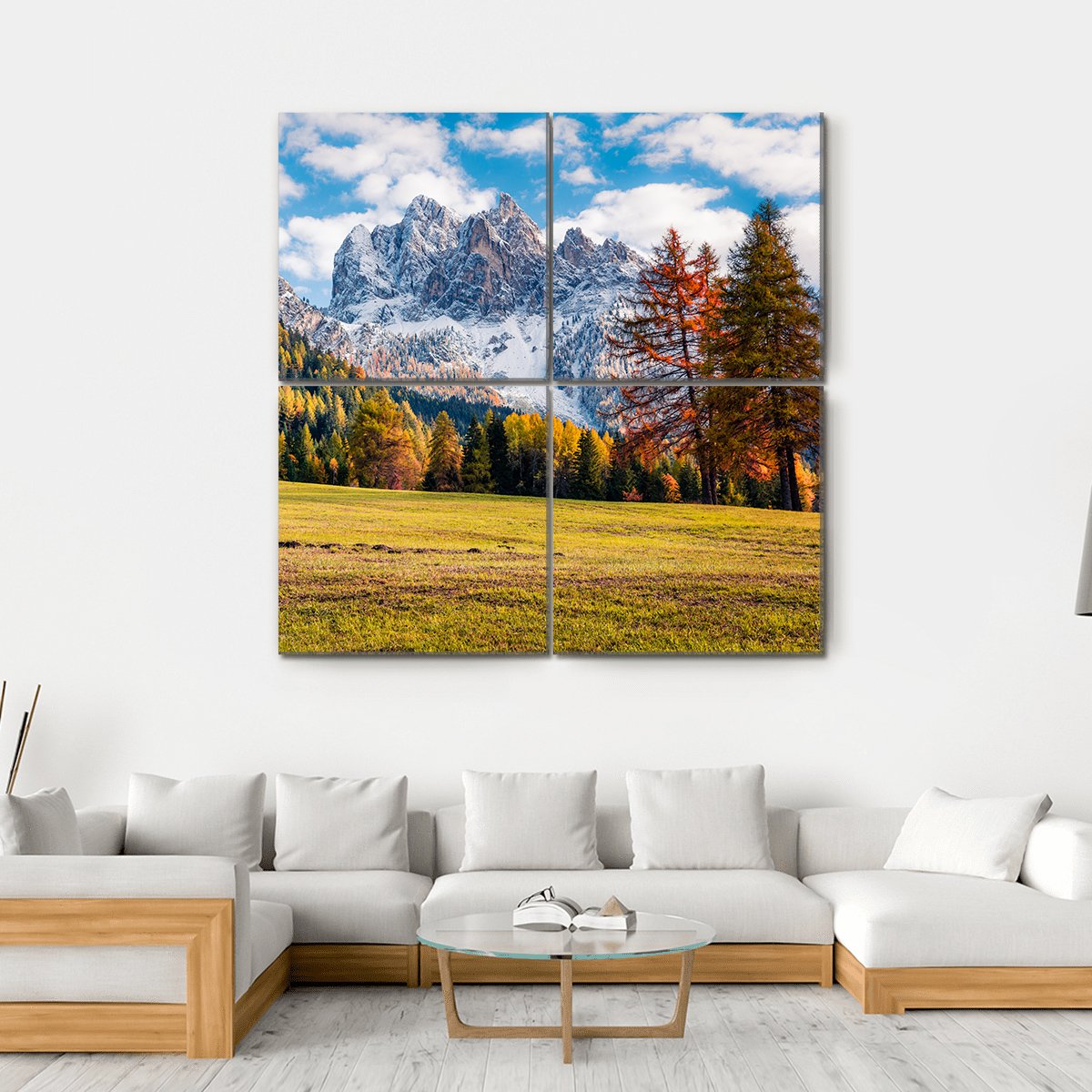 Durrenstein Mountain Canvas Wall Art-4 Square-Gallery Wrap-17" x 17"-Tiaracle