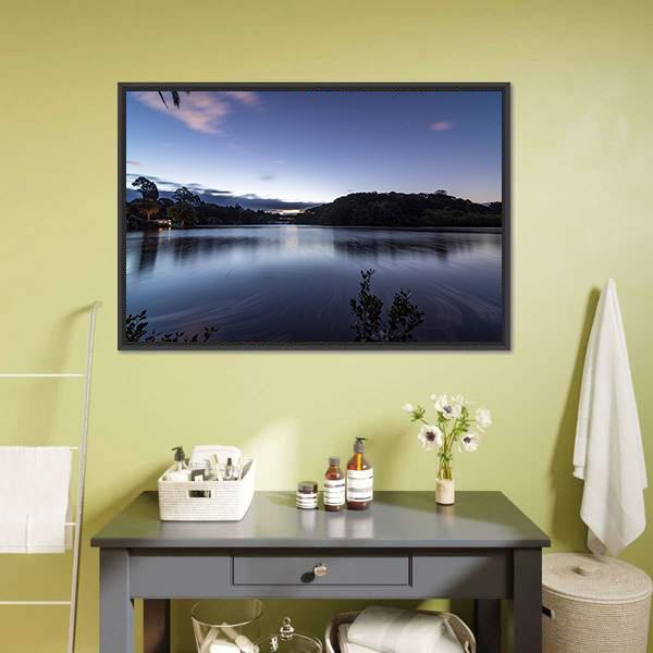 Dusk At Haruru Campsite Canvas Wall Art-3 Horizontal-Gallery Wrap-25" x 16"-Tiaracle