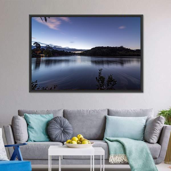 Dusk At Haruru Campsite Canvas Wall Art-3 Horizontal-Gallery Wrap-25" x 16"-Tiaracle