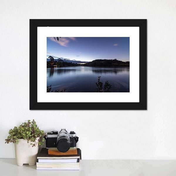 Dusk At Haruru Campsite Canvas Wall Art-3 Horizontal-Gallery Wrap-25" x 16"-Tiaracle