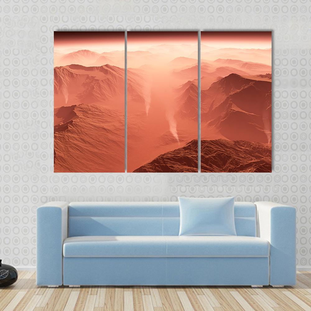 Dust Storm On Mars Canvas Wall Art-3 Horizontal-Gallery Wrap-37" x 24"-Tiaracle