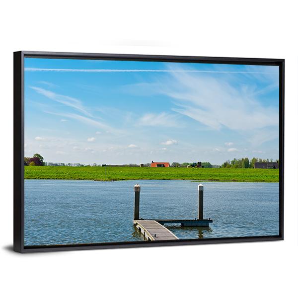 Dutch Village From Rhine Canvas Wall Art-3 Horizontal-Gallery Wrap-25" x 16"-Tiaracle
