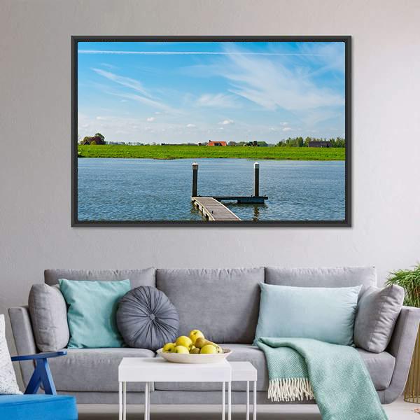 Dutch Village From Rhine Canvas Wall Art-3 Horizontal-Gallery Wrap-25" x 16"-Tiaracle