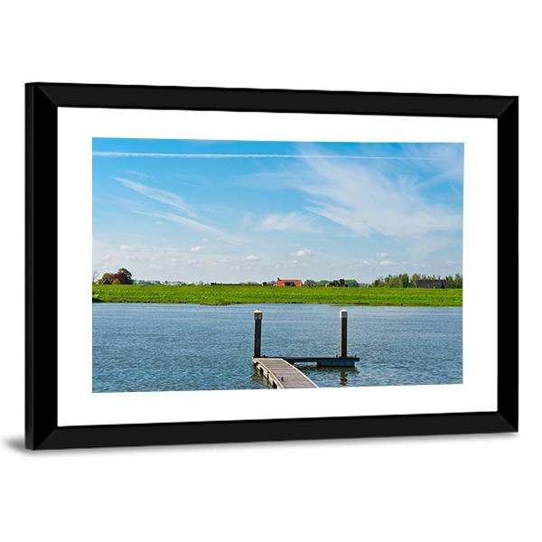 Dutch Village From Rhine Canvas Wall Art-3 Horizontal-Gallery Wrap-25" x 16"-Tiaracle