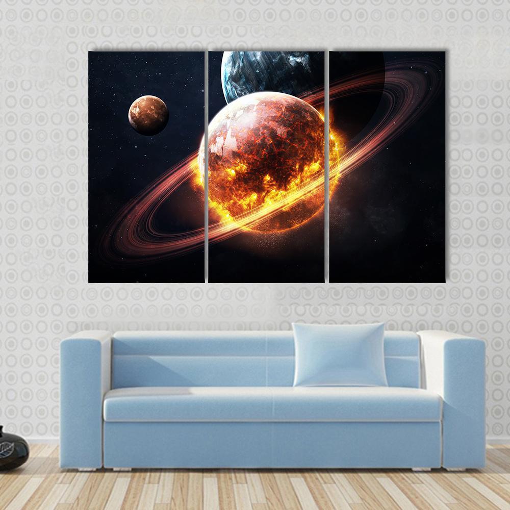 Dying Planet Canvas Wall Art-3 Horizontal-Gallery Wrap-37" x 24"-Tiaracle