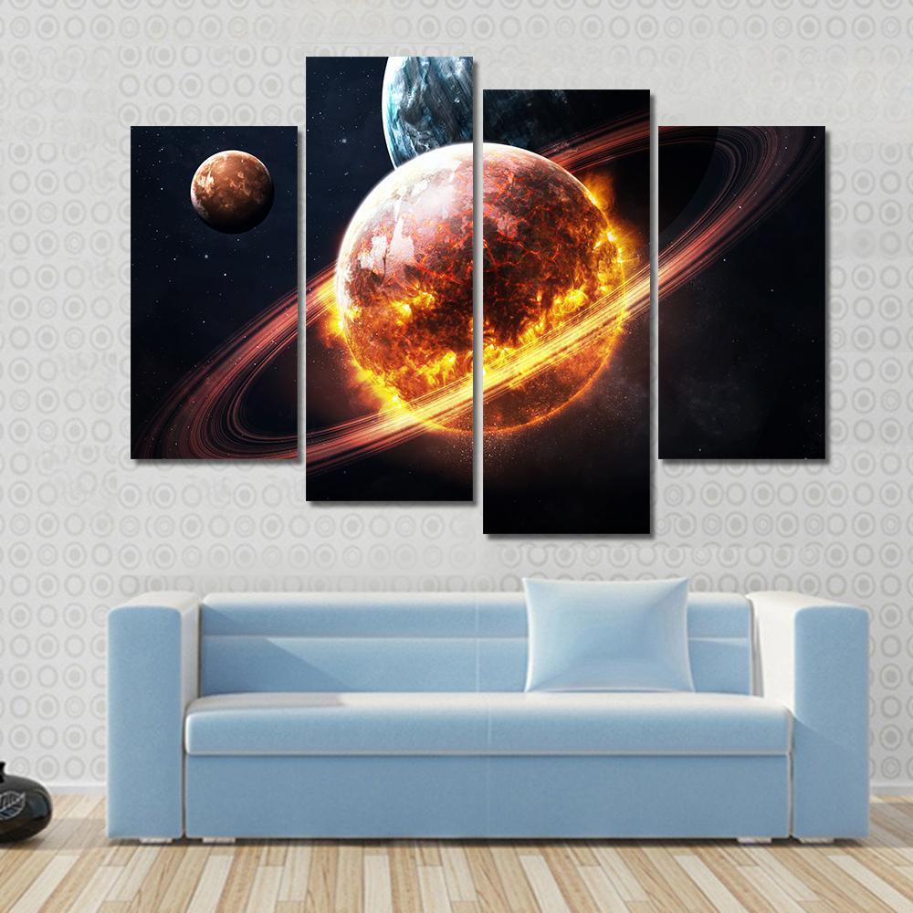 Dying Planet Canvas Wall Art-4 Pop-Gallery Wrap-50" x 32"-Tiaracle
