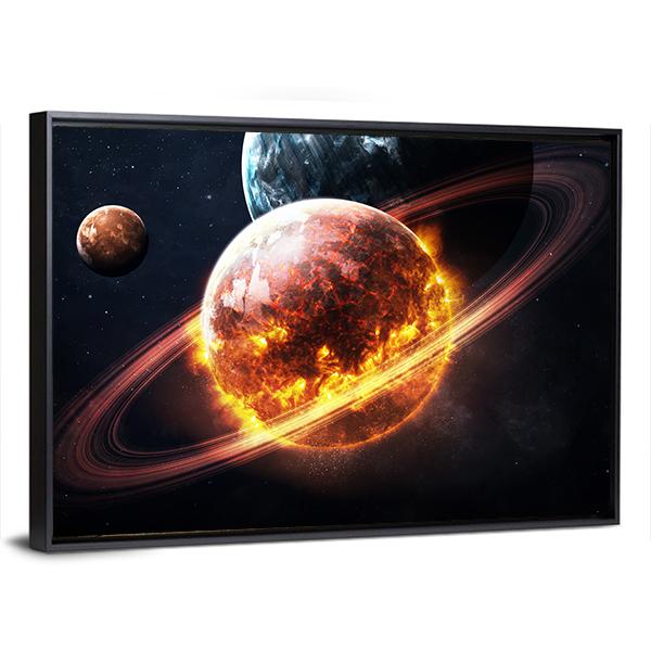 Dying Planet Canvas Wall Art-3 Horizontal-Gallery Wrap-25" x 16"-Tiaracle