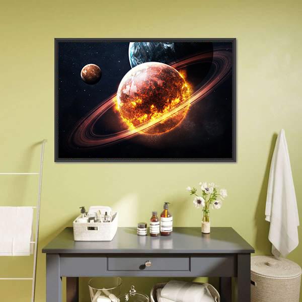 Dying Planet Canvas Wall Art-3 Horizontal-Gallery Wrap-25" x 16"-Tiaracle