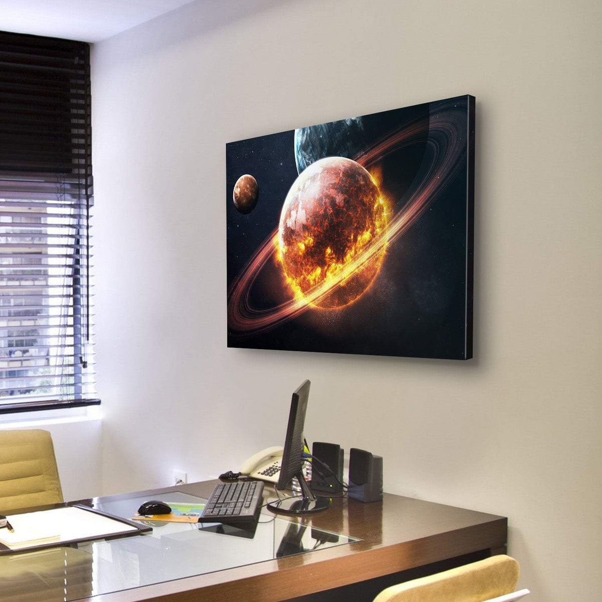 Dying Planet Canvas Wall Art-3 Horizontal-Gallery Wrap-25" x 16"-Tiaracle